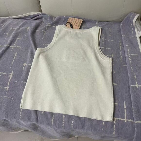 Miu Miu Crystal - Embellished Knit Tank Top | Size for 100 - 120 lbs - Picture 2 of 5